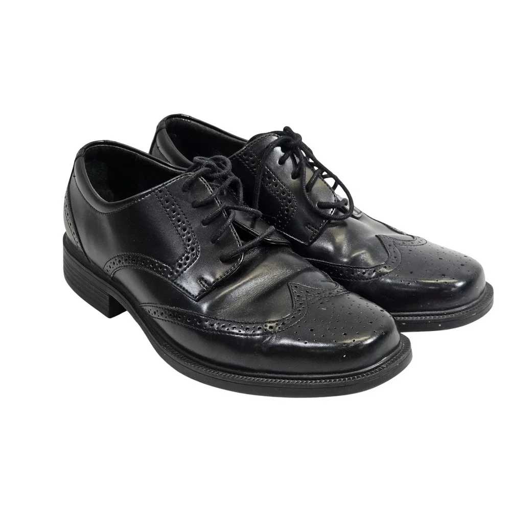 Rockport Wingtip Oxford Mens 8M Black Leather Waterproof Dress Shoes APM70011